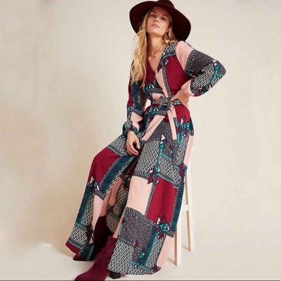 💝Anthropologie💝 Virginia wrap maxi dress - Picture 3 of 4